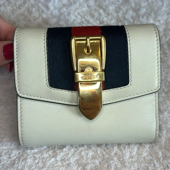 Gucci Sylvie Navy Sherry Line Wallet - Picture 1 of 9
